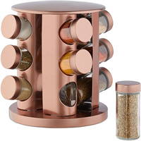 Copper carousel spice rack with 12 spice jars from mmcis china